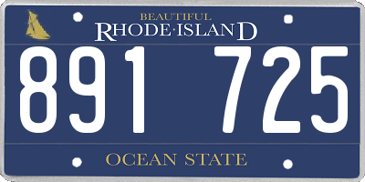 RI license plate 891725