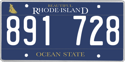 RI license plate 891728