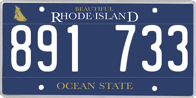 RI license plate 891733