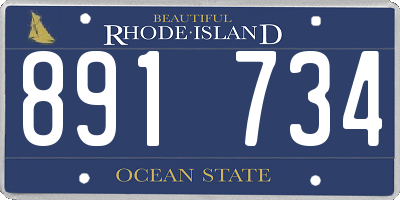 RI license plate 891734