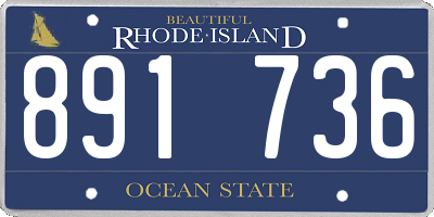 RI license plate 891736