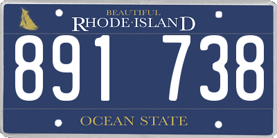 RI license plate 891738