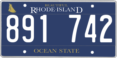 RI license plate 891742