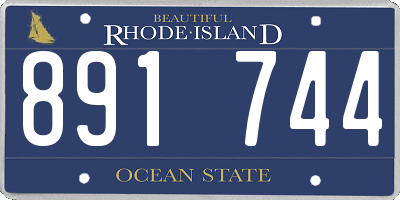 RI license plate 891744