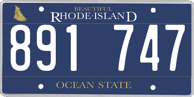 RI license plate 891747
