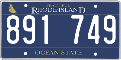 RI license plate 891749