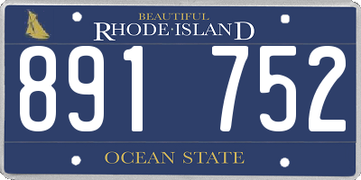 RI license plate 891752