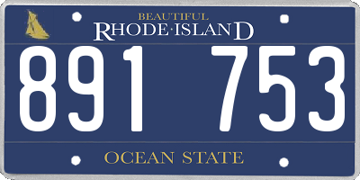 RI license plate 891753