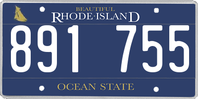 RI license plate 891755