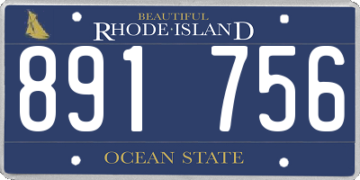 RI license plate 891756
