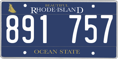 RI license plate 891757