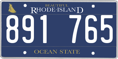 RI license plate 891765
