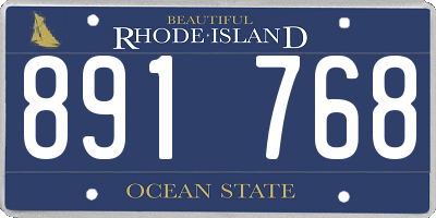 RI license plate 891768