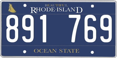 RI license plate 891769