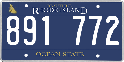 RI license plate 891772