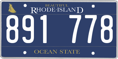 RI license plate 891778