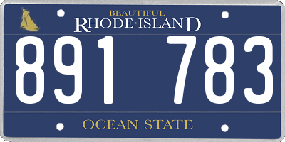 RI license plate 891783
