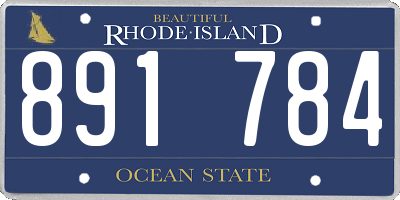 RI license plate 891784