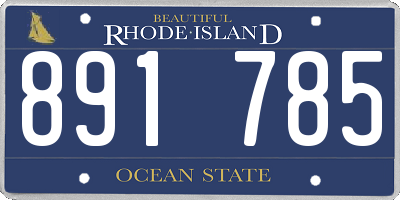 RI license plate 891785