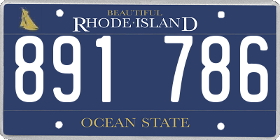 RI license plate 891786