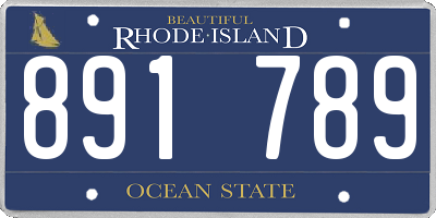 RI license plate 891789