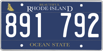 RI license plate 891792