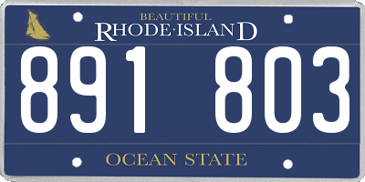 RI license plate 891803