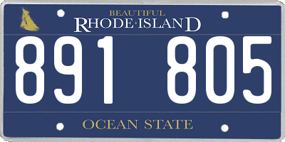 RI license plate 891805