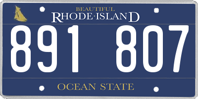 RI license plate 891807