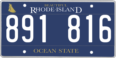 RI license plate 891816