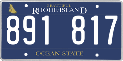 RI license plate 891817