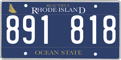 RI license plate 891818