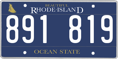 RI license plate 891819