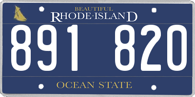 RI license plate 891820