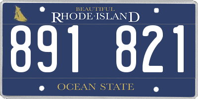 RI license plate 891821