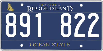 RI license plate 891822