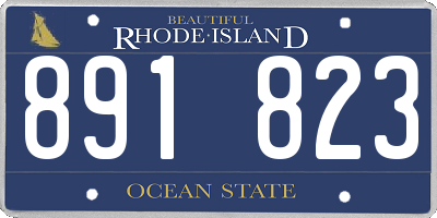 RI license plate 891823