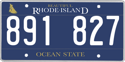 RI license plate 891827