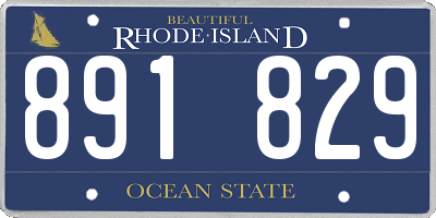 RI license plate 891829