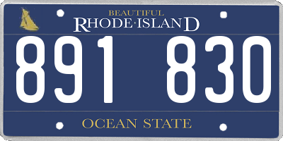RI license plate 891830
