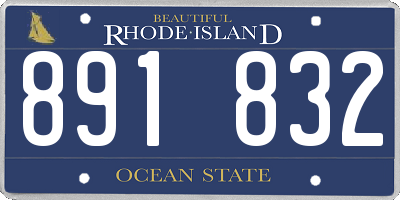 RI license plate 891832