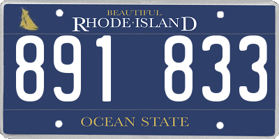 RI license plate 891833
