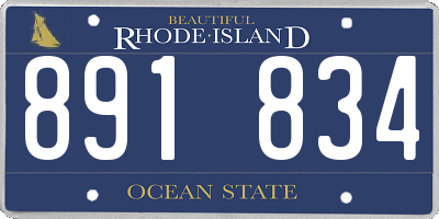 RI license plate 891834