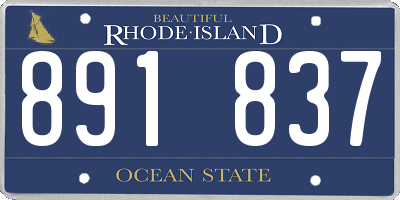 RI license plate 891837
