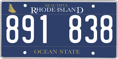RI license plate 891838