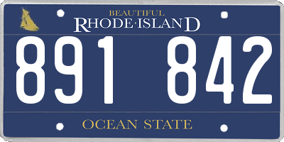 RI license plate 891842