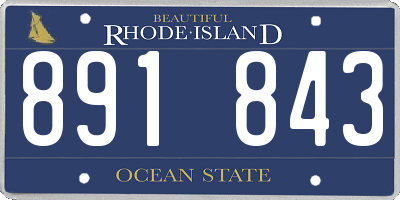 RI license plate 891843