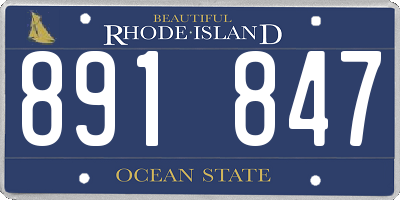 RI license plate 891847