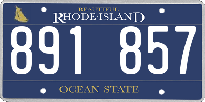 RI license plate 891857