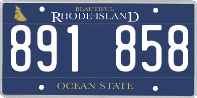 RI license plate 891858